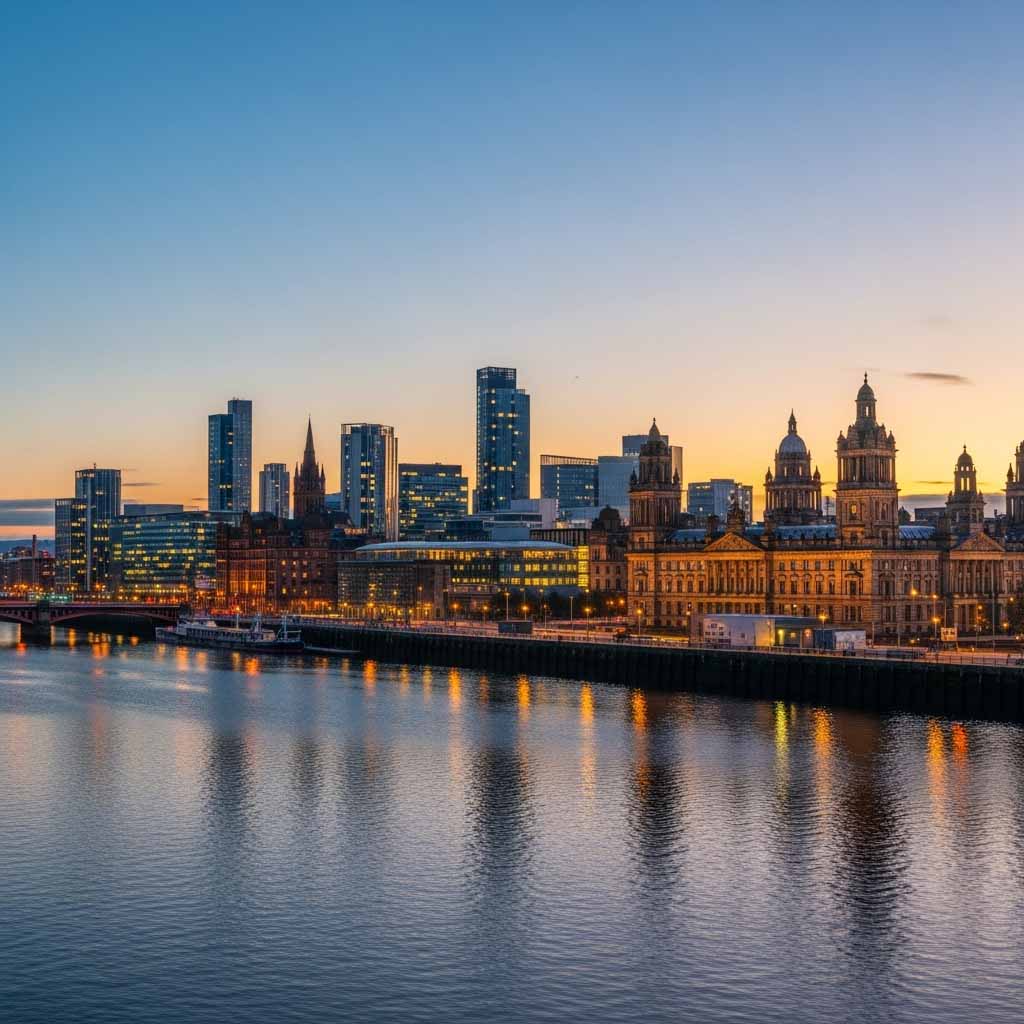 Glasgow city skyline - Umrah packages departing from Glasgow Airport