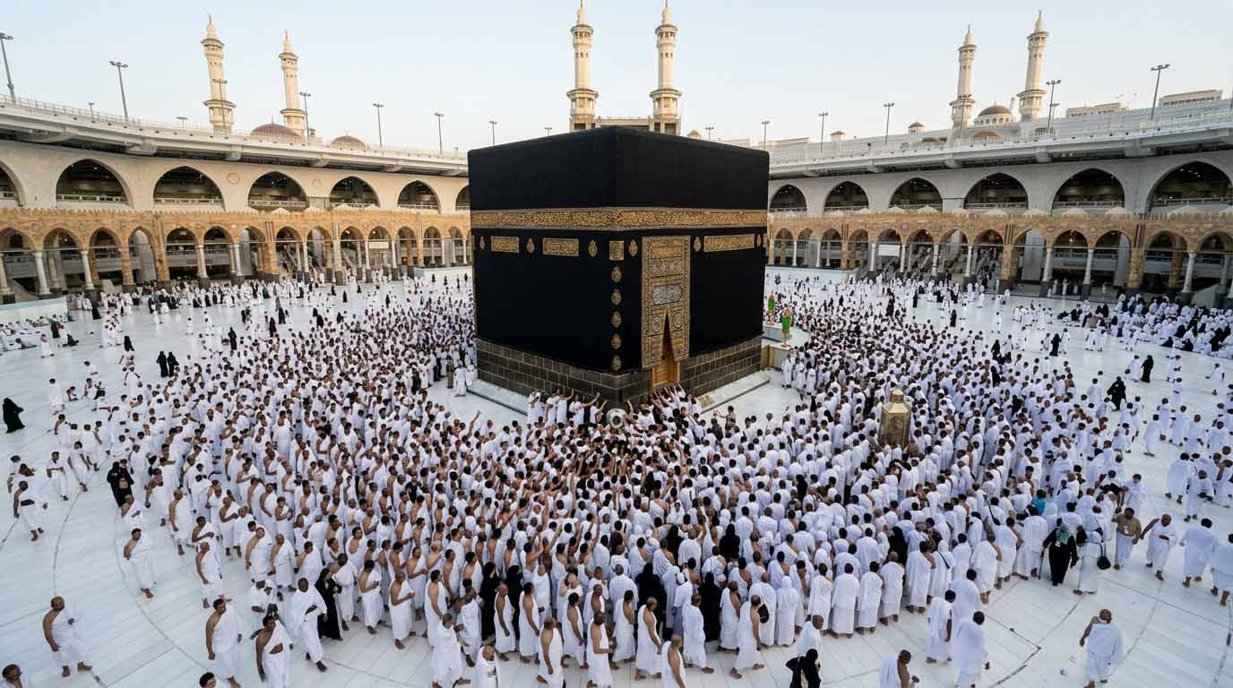 how to perform tawaf around kaaba during umrah step by step