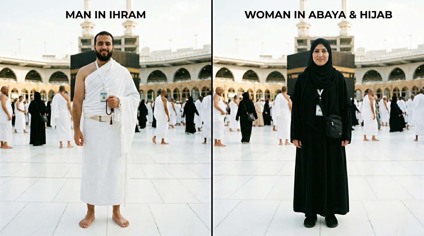 ihram clothing for umrah men two white sheets women modest dress