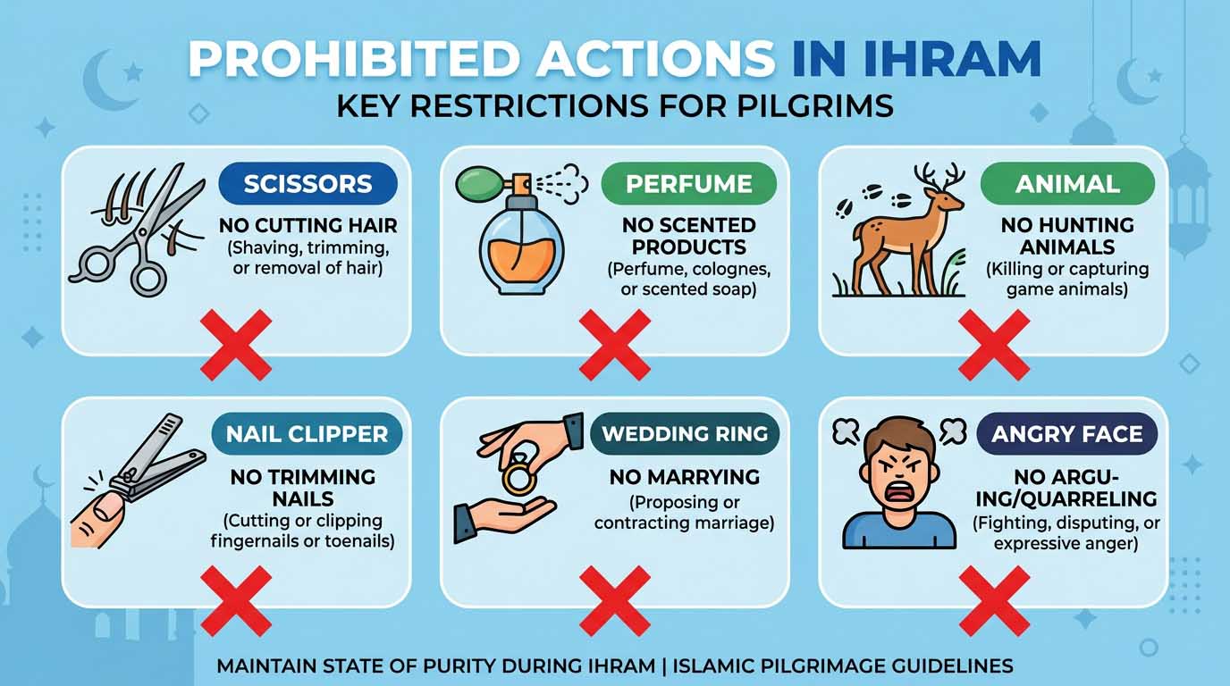 ihram rules comparison men vs women clothing and restrictions