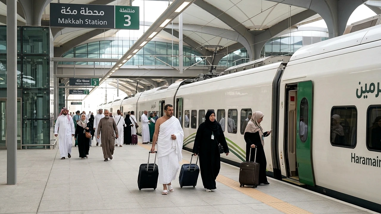 Haramain High Speed Railway Makkah to Madinah Train at Modern Saudi Station